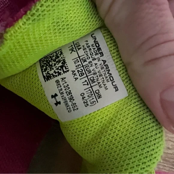 Under Armour Assert 10 AC Running Shoes Toddler Girls Size 11K Pink Lime - Picture 8 of 11